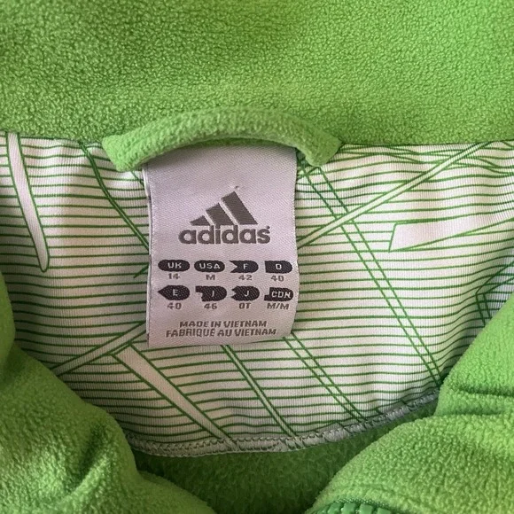 Adidas Women's Bright‎ Green Zip Up Jacket Soft Fleece size Medium - Picture 3 of 5